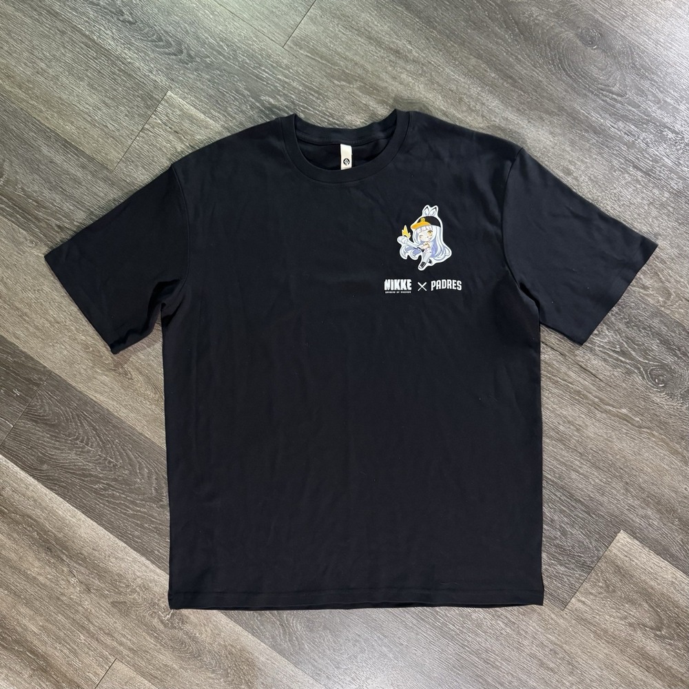 NIKKE Goddess Of Victory X Padres Game Collab Blanc Shirt Black Short Sleeve 4XL